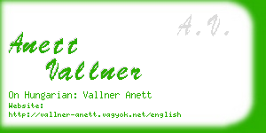 anett vallner business card